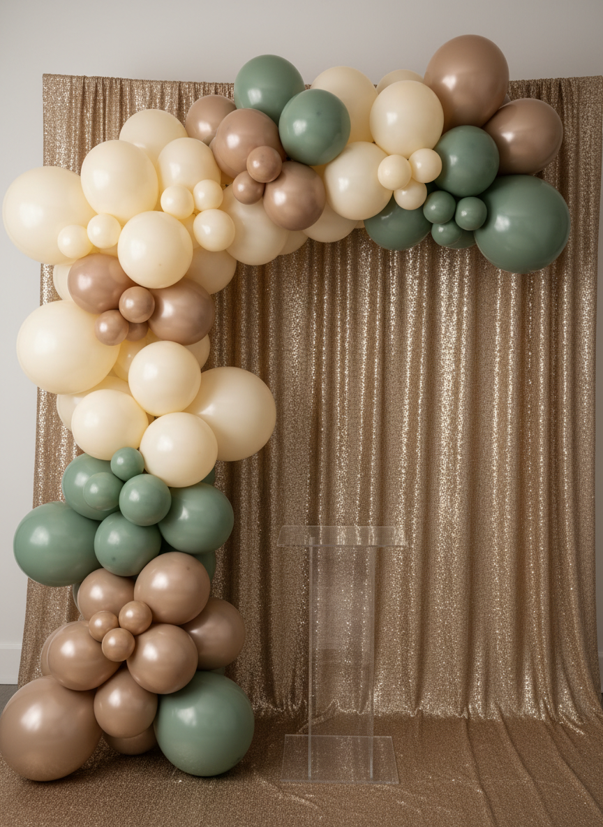 Elegant balloon décor and event backdrop